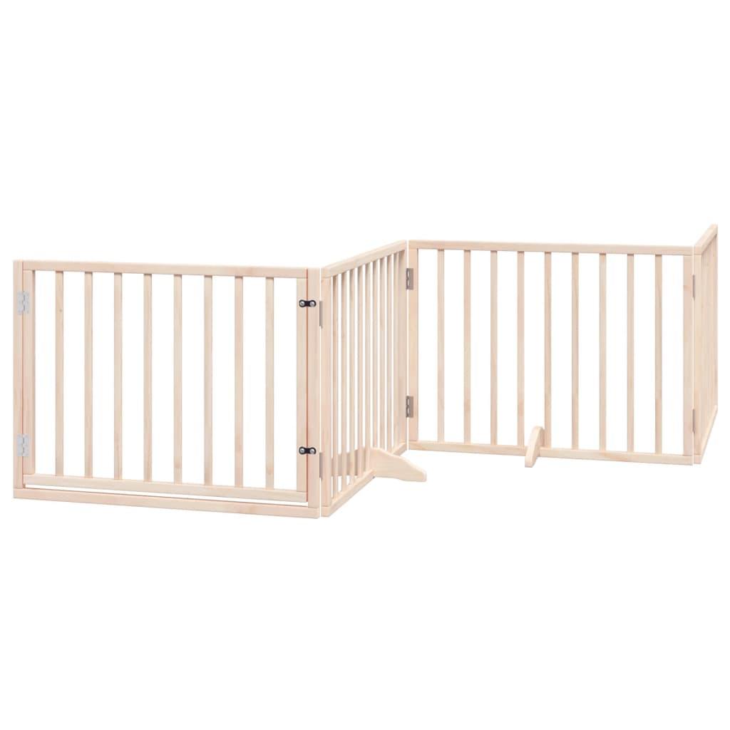 vidaXL Bramka dla psa z drzwiami składana 4 panele 320 cm drewno topolowe