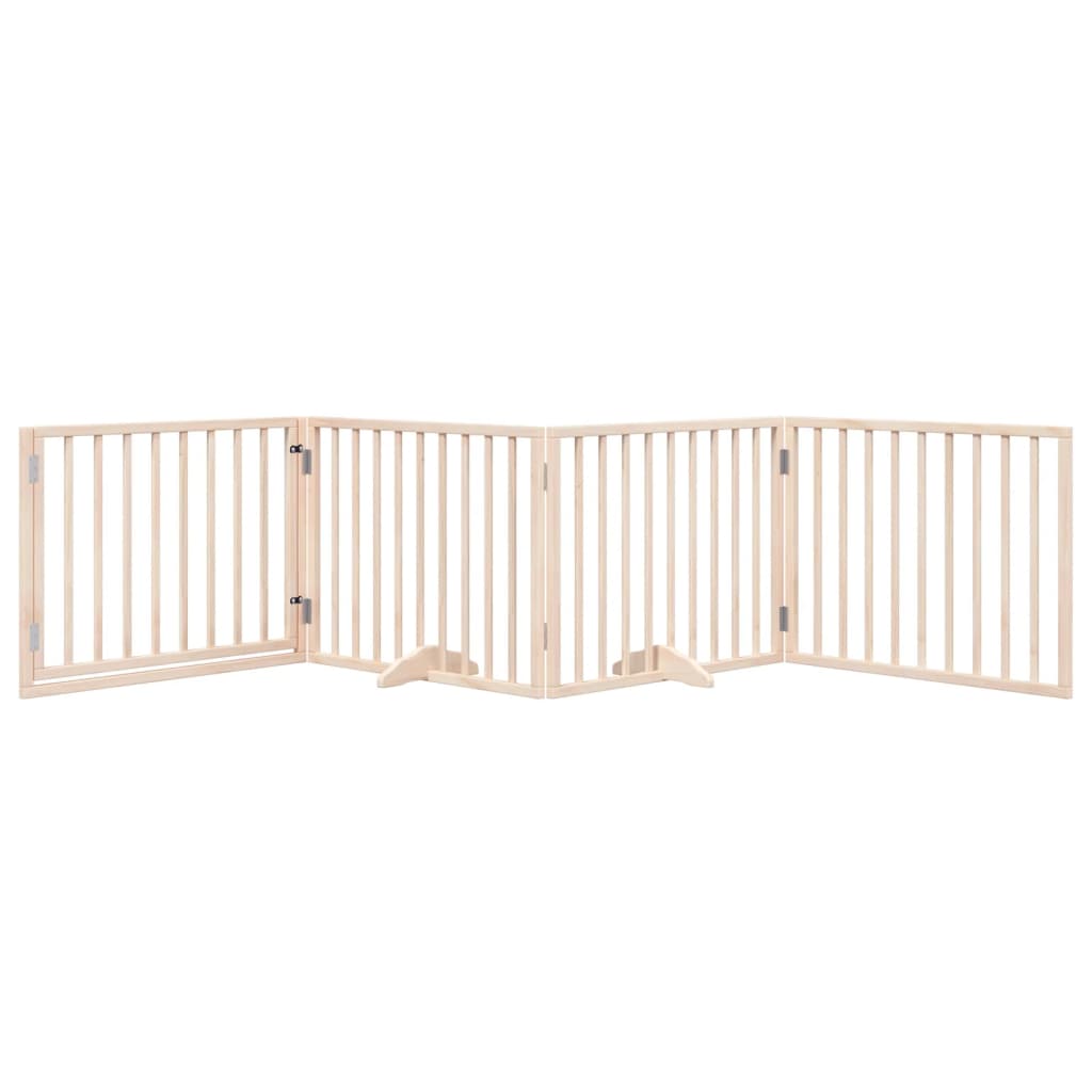 vidaXL Bramka dla psa z drzwiami składana 4 panele 320 cm drewno topolowe