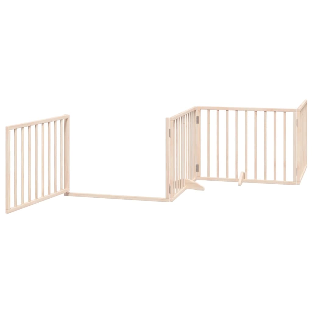 vidaXL Bramka dla psa z drzwiami składana 4 panele 320 cm drewno topolowe
