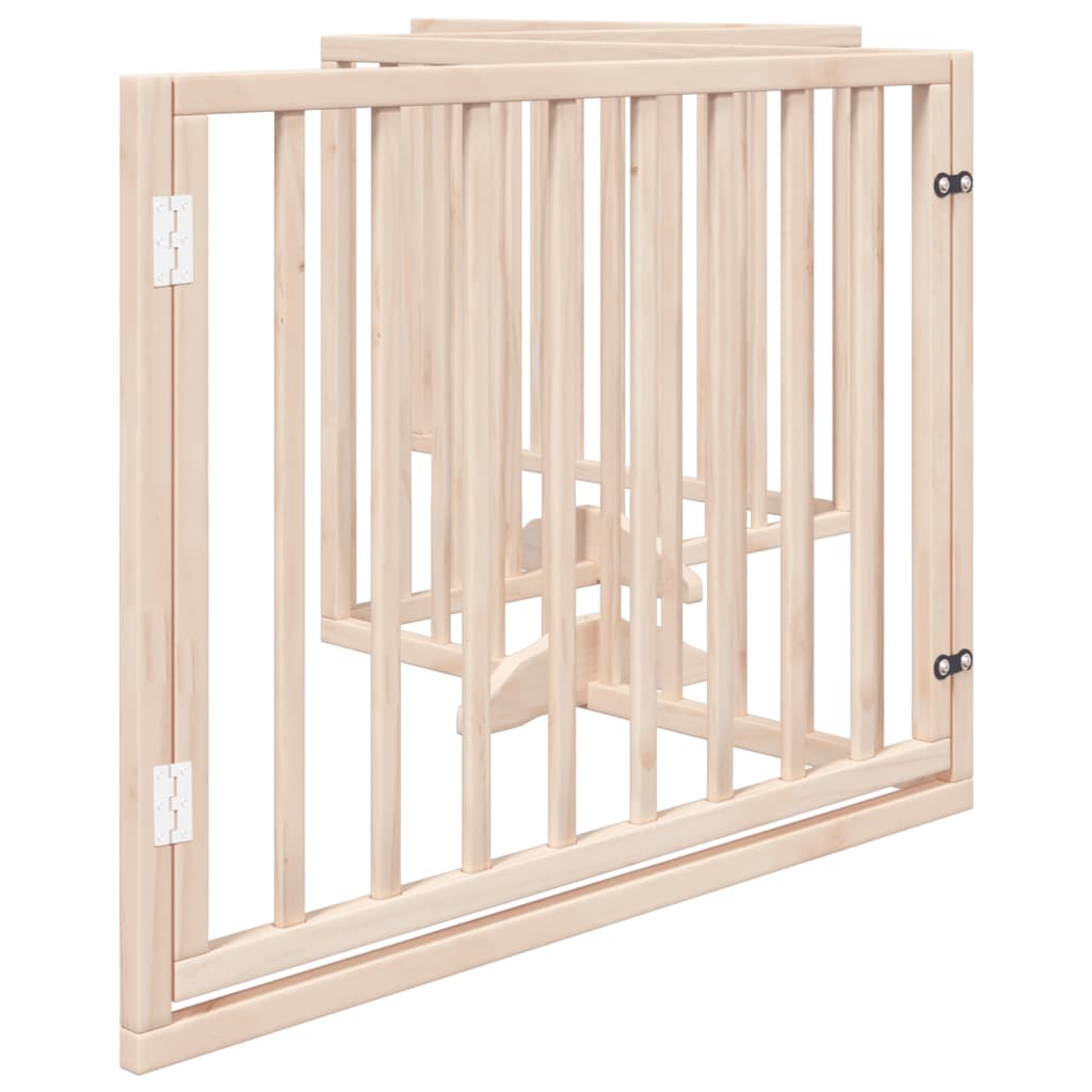 vidaXL Bramka dla psa z drzwiami składana 4 panele 320 cm drewno topolowe