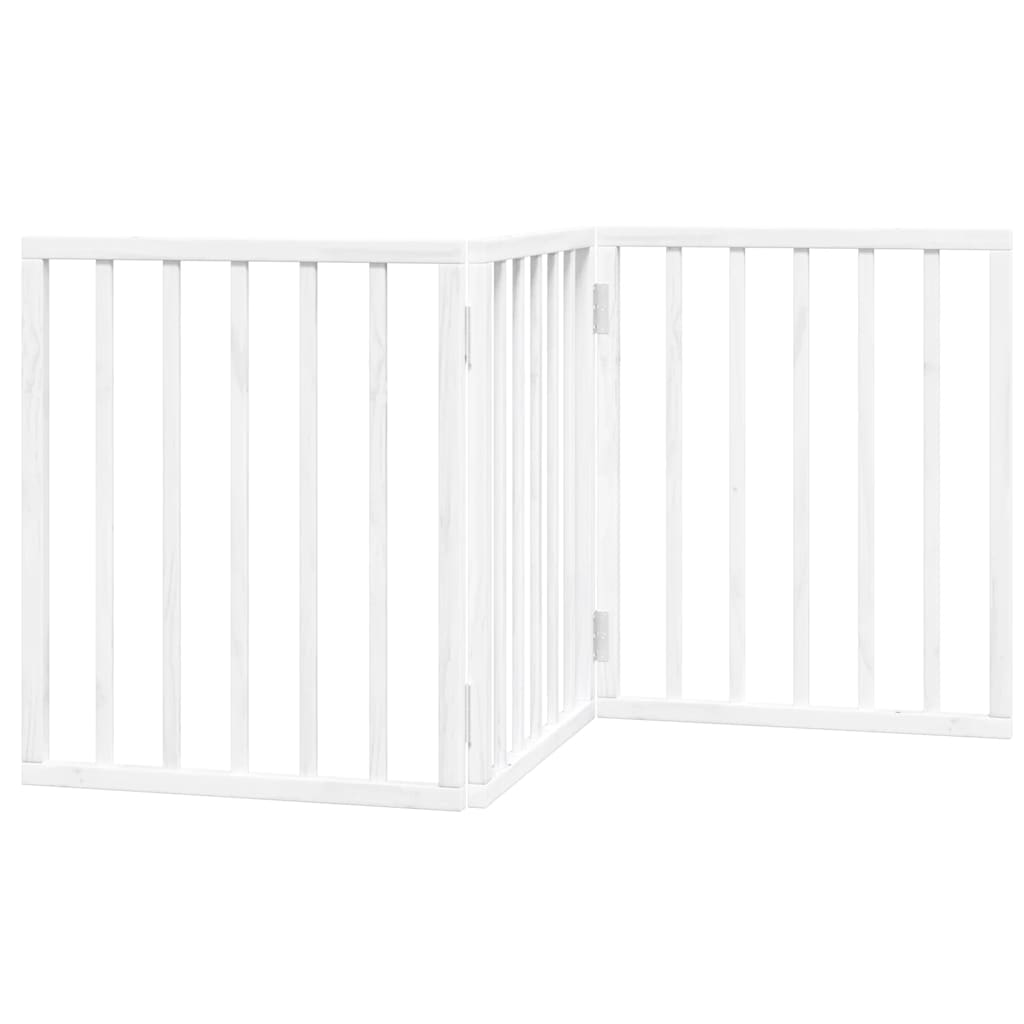 vidaXL Składana bramka zabezpieczająca dla psa, 3 panele, biała, 150cm