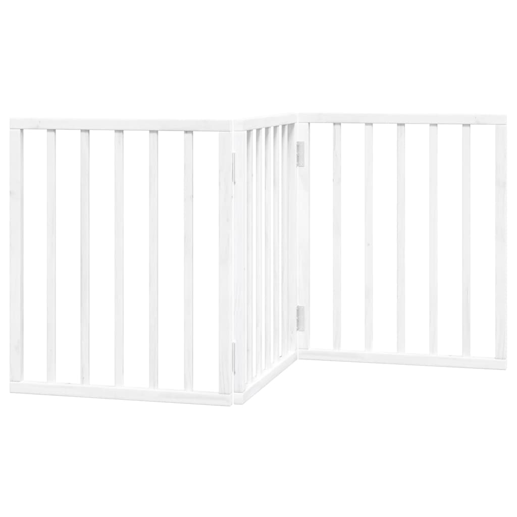 vidaXL Składana bramka zabezpieczająca dla psa, 3 panele, biała, 150cm