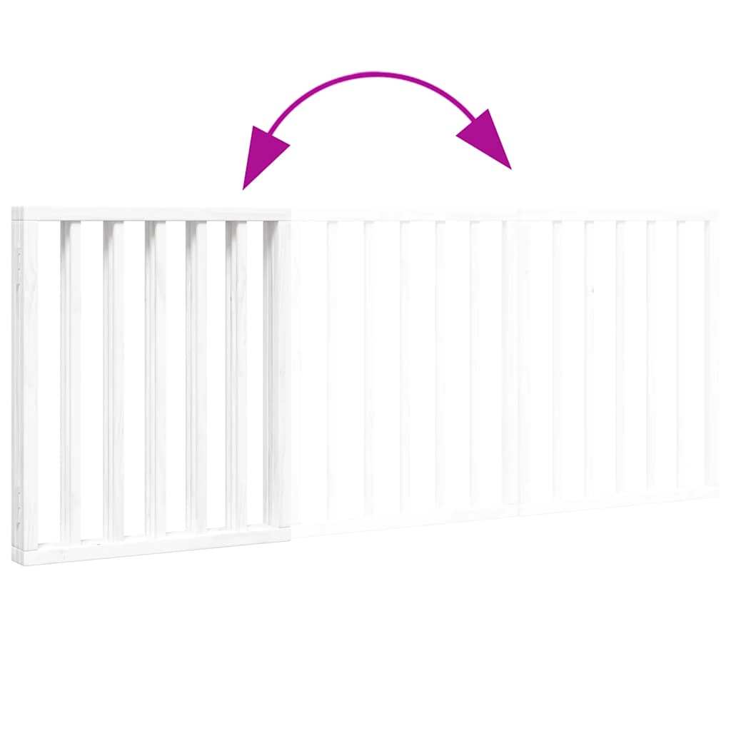 vidaXL Składana bramka zabezpieczająca dla psa, 3 panele, biała, 150cm