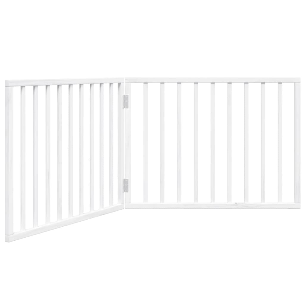 vidaXL Bramka dla psa składana 2 panele biała 160 cm drewno topolowe