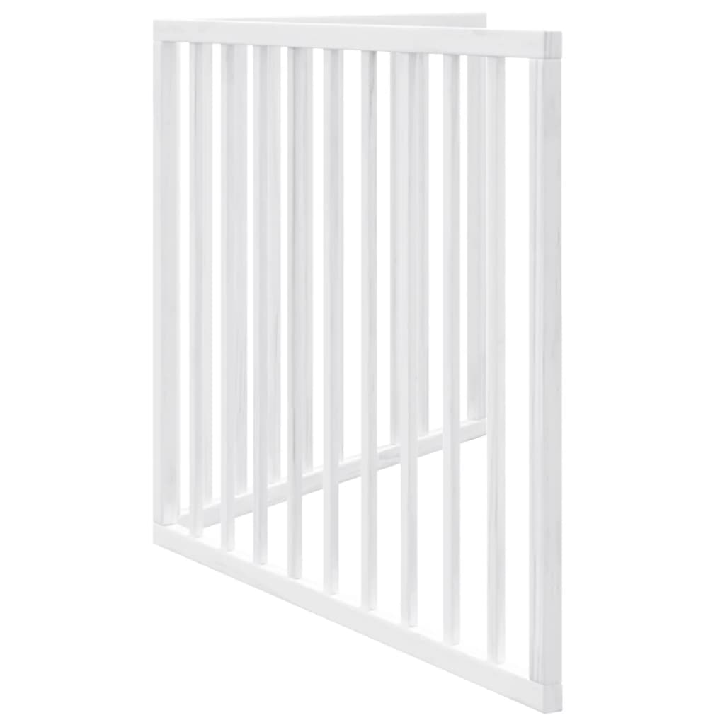 vidaXL Bramka dla psa składana 2 panele biała 160 cm drewno topolowe