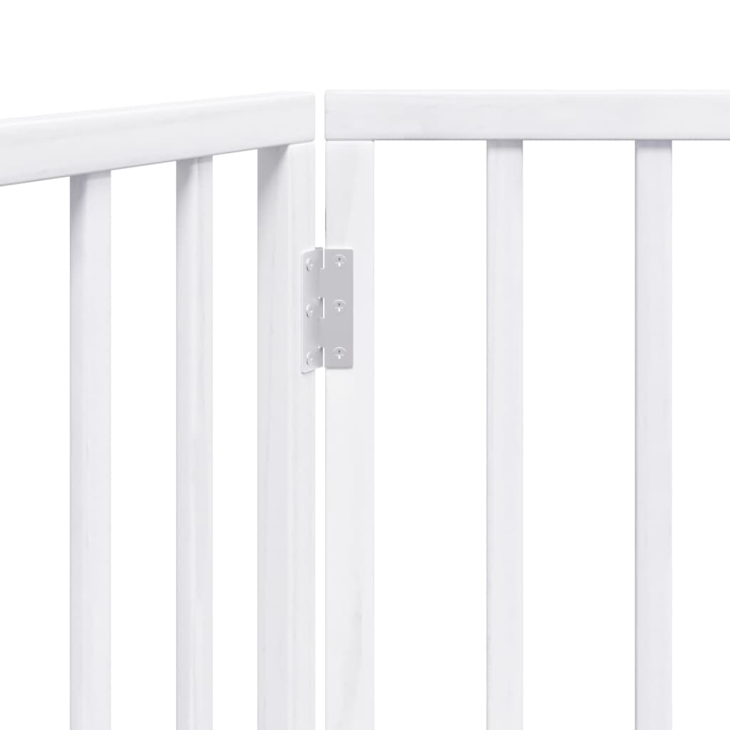 vidaXL Bramka dla psa składana 2 panele biała 160 cm drewno topolowe