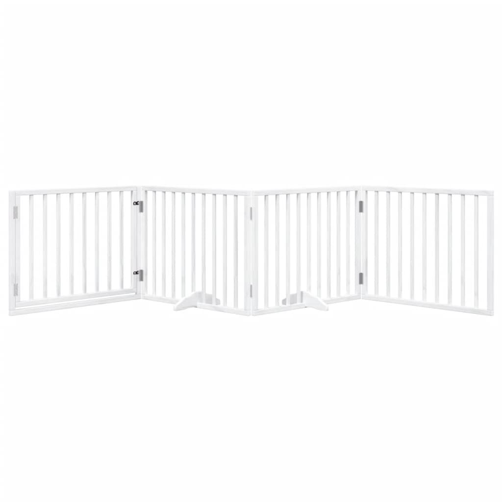 vidaXL Składana bramka dla psa, z drzwiami, 4 panele, biała, 320 cm