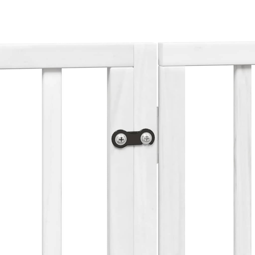 vidaXL Składana bramka dla psa, z drzwiami, 4 panele, biała, 320 cm