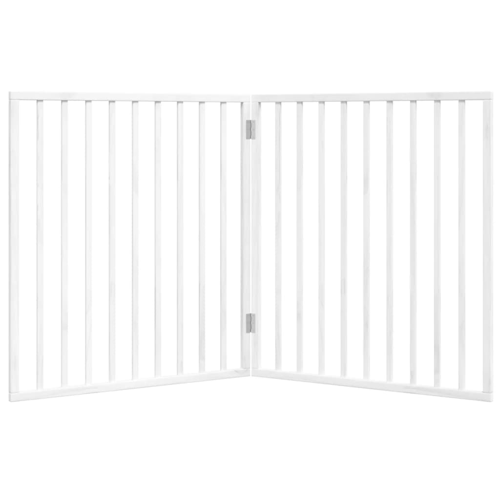 vidaXL Bramka dla psa składana 2 panele biała 160 cm drewno topolowe