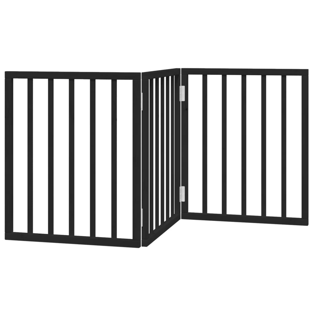 vidaXL Składana bramka dla psa, 3 panele, czarna, 150 cm