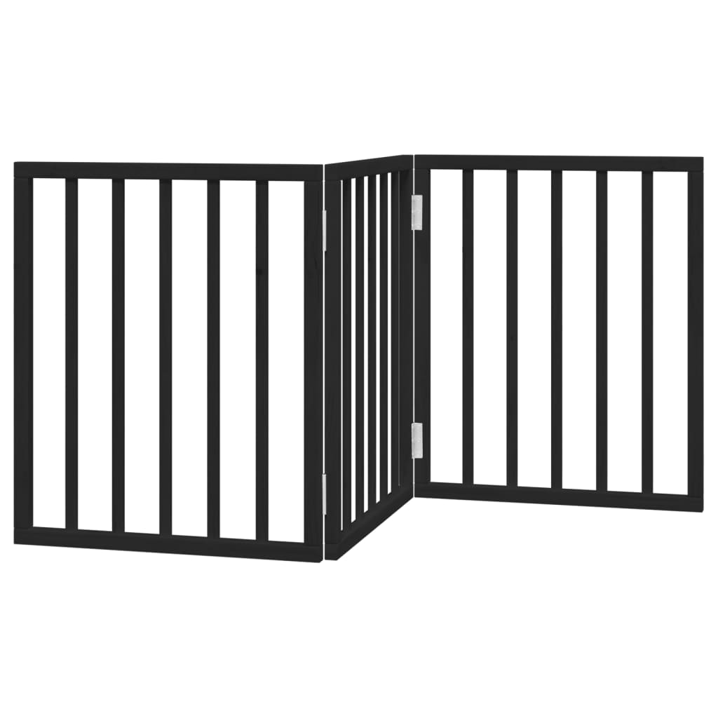 vidaXL Składana bramka dla psa, 3 panele, czarna, 150 cm