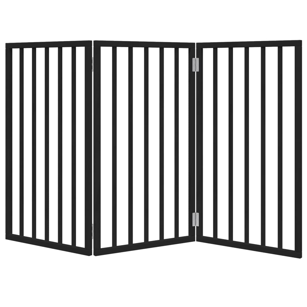 vidaXL Składana bramka dla psa, 3 panele, czarna, 150 cm