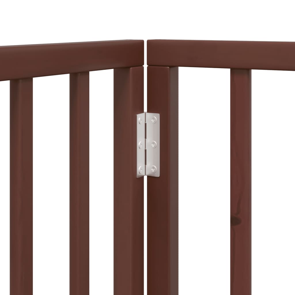 vidaXL Składana bramka dla psa, 3 panele, brąz, 150 cm
