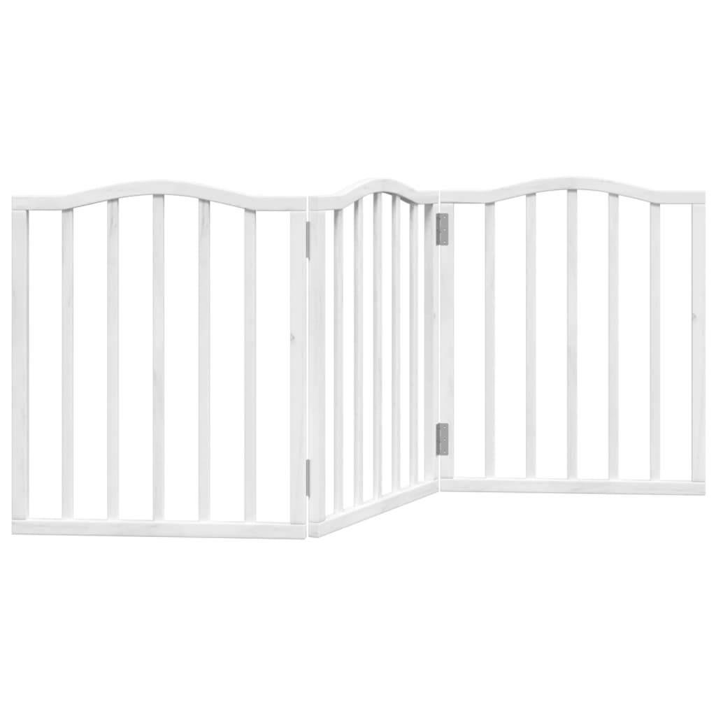 vidaXL Składana bramka zabezpieczająca dla psa, 3 panele, biała, 150cm