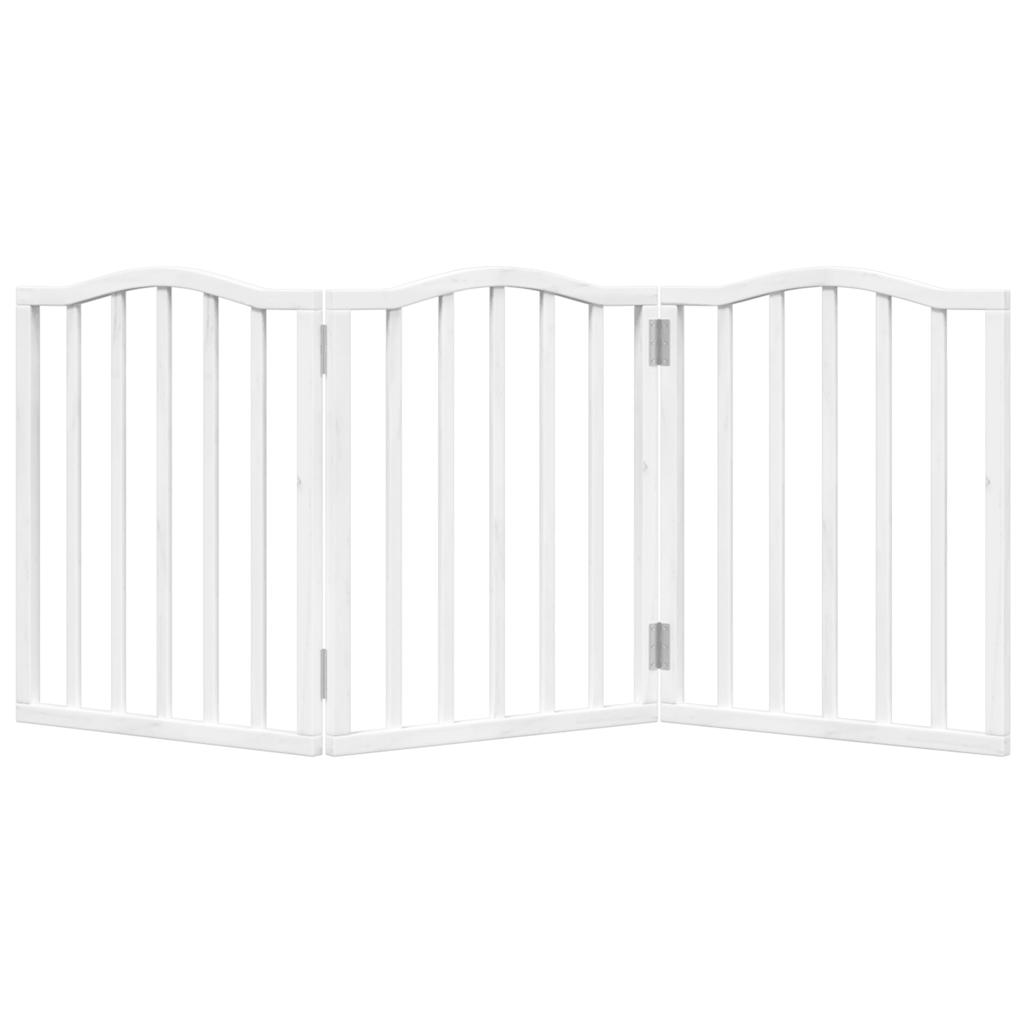 vidaXL Składana bramka zabezpieczająca dla psa, 3 panele, biała, 150cm