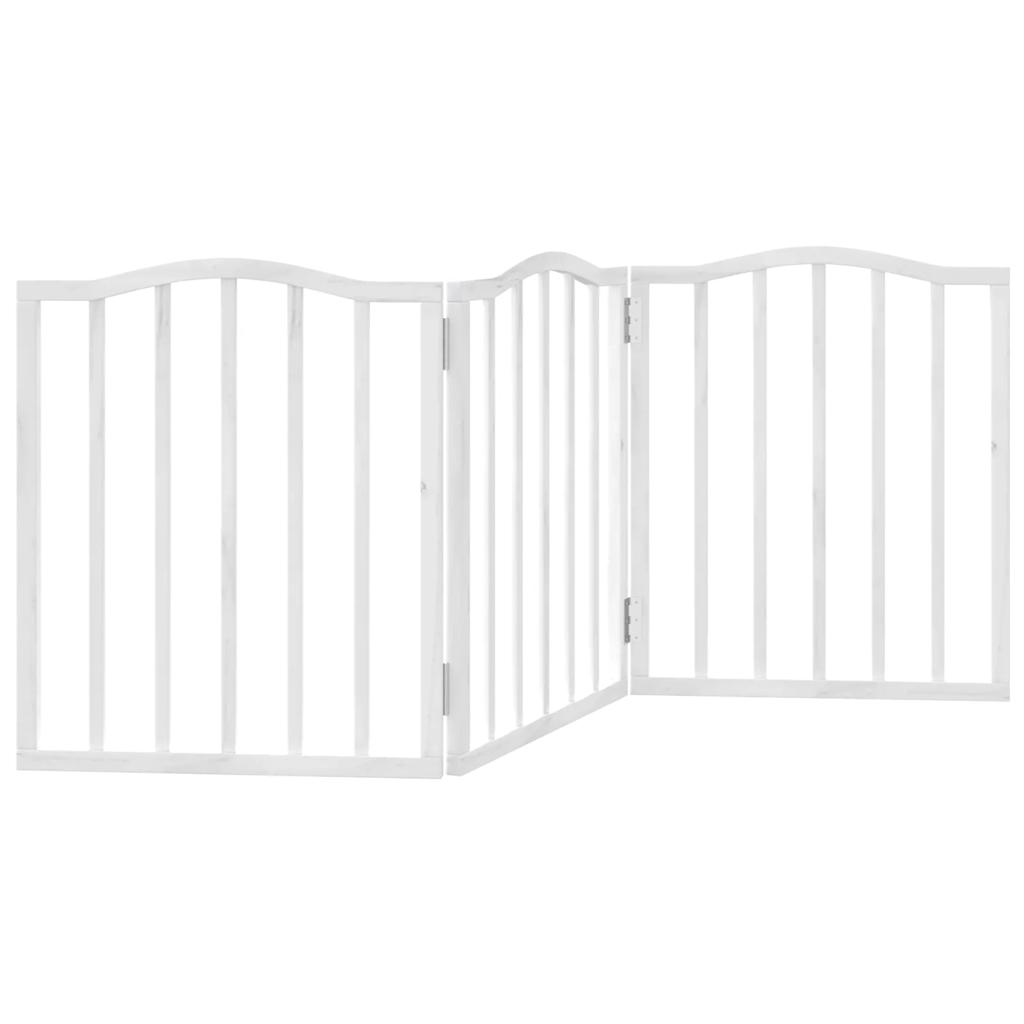 vidaXL Składana bramka zabezpieczająca dla psa, 3 panele, biała, 150cm