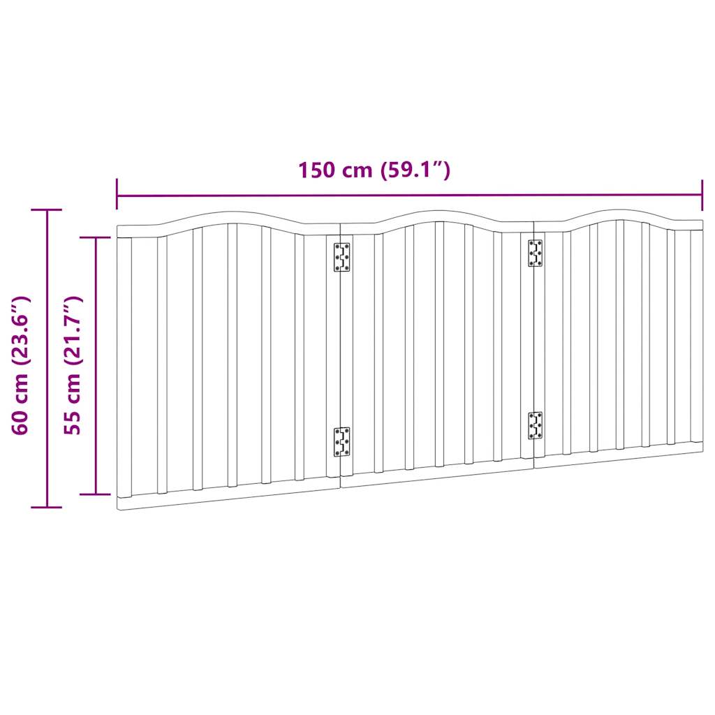 vidaXL Składana bramka zabezpieczająca dla psa, 3 panele, biała, 150cm