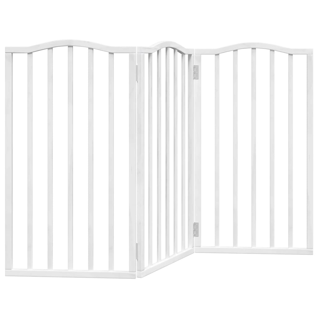 vidaXL Składana bramka zabezpieczająca dla psa, 3 panele, biała, 150cm