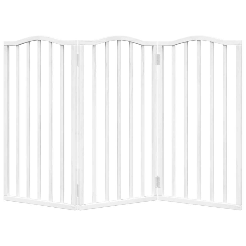 vidaXL Składana bramka zabezpieczająca dla psa, 3 panele, biała, 150cm