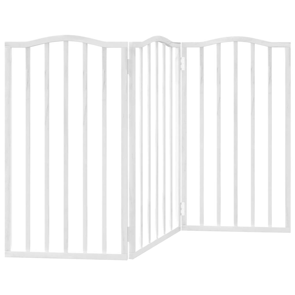 vidaXL Składana bramka zabezpieczająca dla psa, 3 panele, biała, 150cm