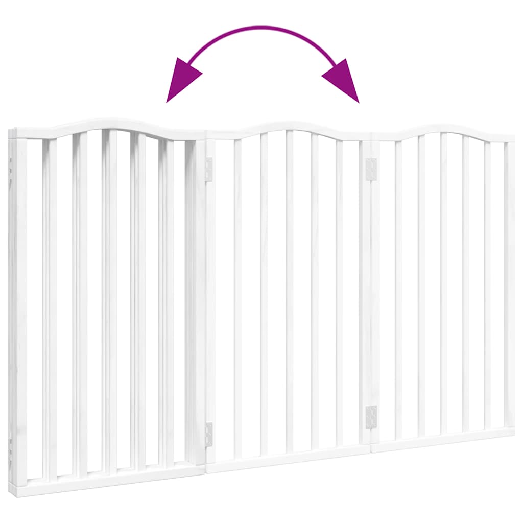 vidaXL Składana bramka zabezpieczająca dla psa, 3 panele, biała, 150cm