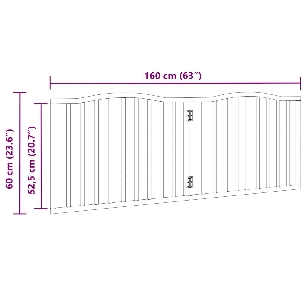 vidaXL Składana bramka zabezpieczająca dla psa, 2 panele, biała, 160cm