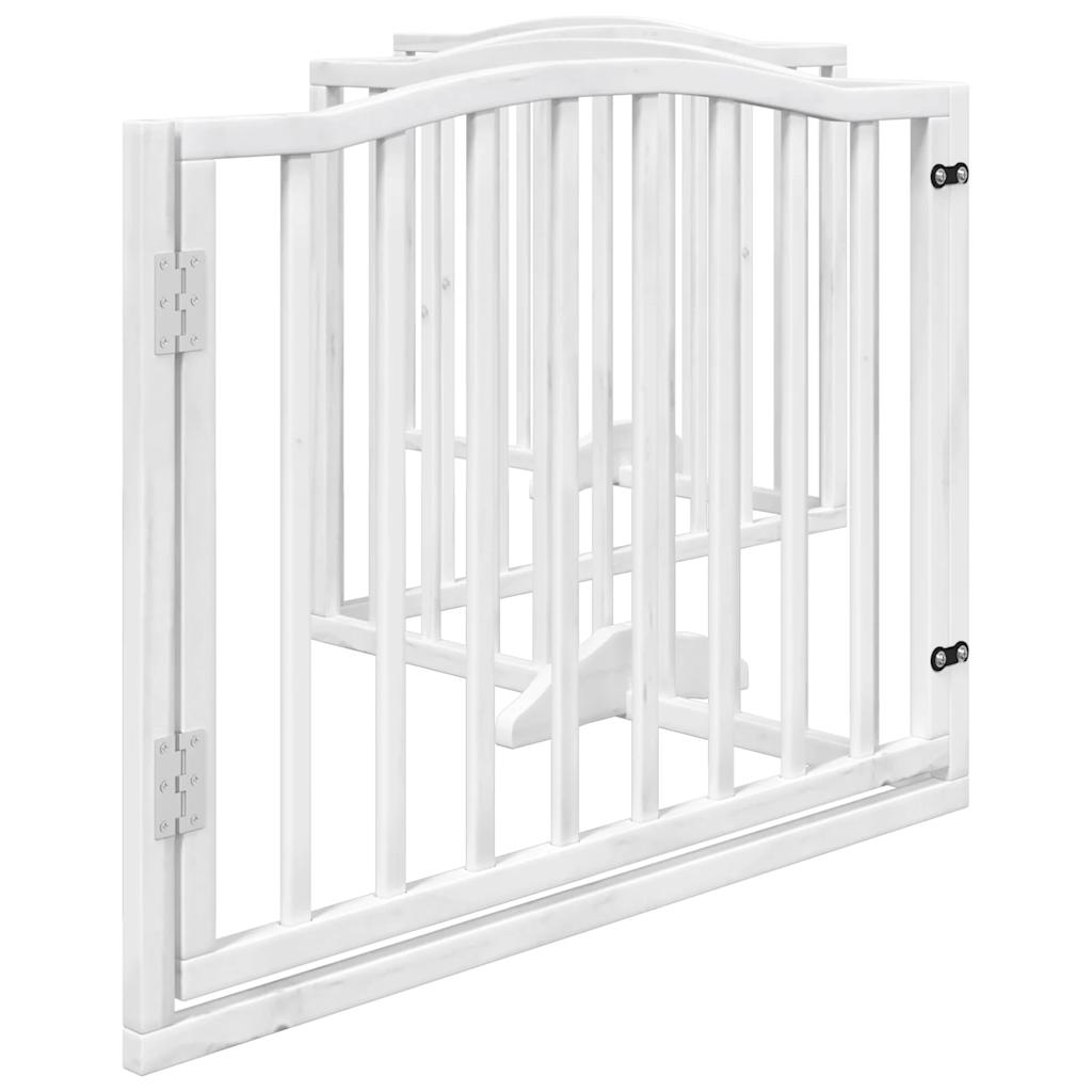 vidaXL Składana bramka dla psa, z drzwiami, 4 panele, biała, 320 cm