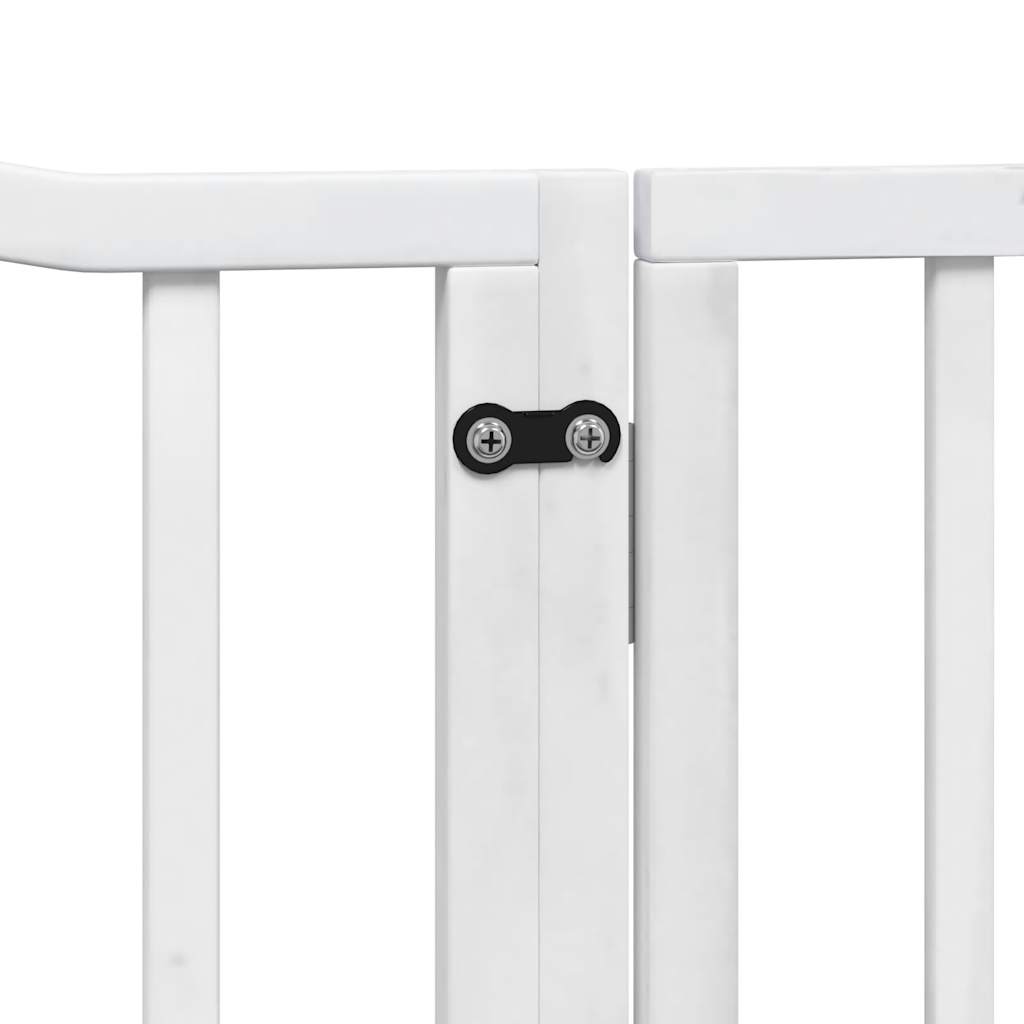 vidaXL Składana bramka dla psa, z drzwiami, 4 panele, biała, 320 cm