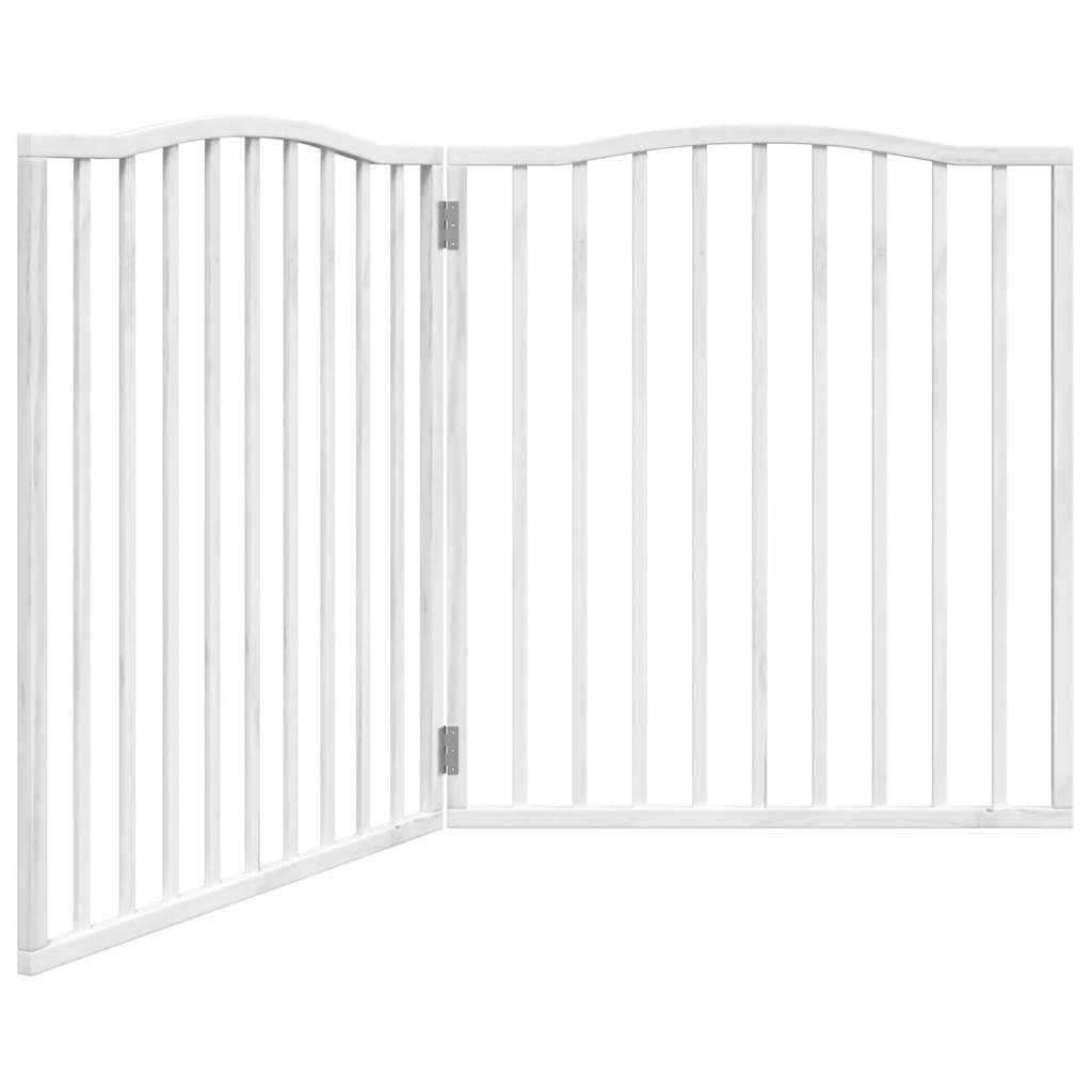 vidaXL Składana bramka dla psa, z drzwiami, 4 panele, biała, 320 cm