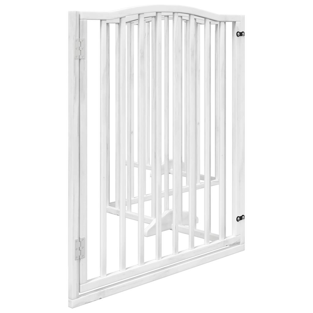 vidaXL Składana bramka dla psa, z drzwiami, 4 panele, biała, 320 cm