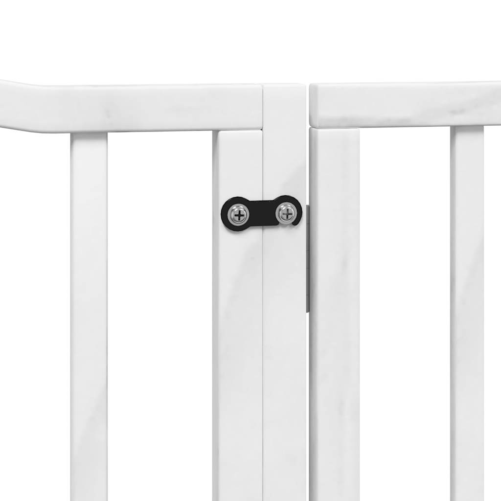 vidaXL Składana bramka dla psa, z drzwiami, 4 panele, biała, 320 cm