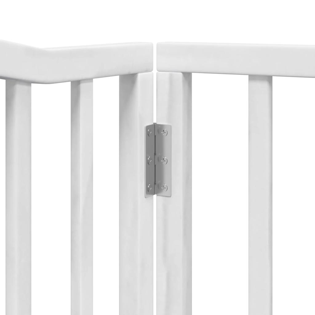vidaXL Składana bramka dla psa, z drzwiami, 4 panele, biała, 320 cm