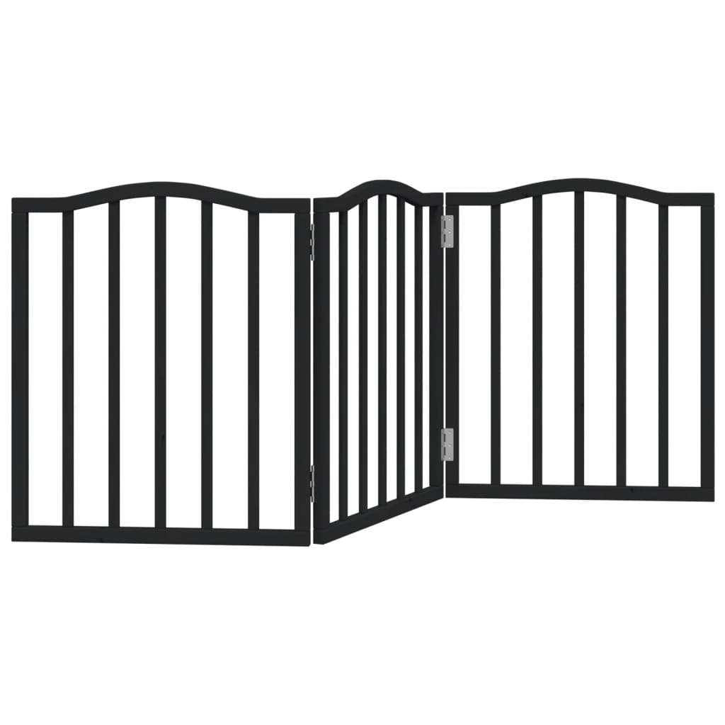 vidaXL Składana bramka dla psa, 3 panele, czarna, 150 cm