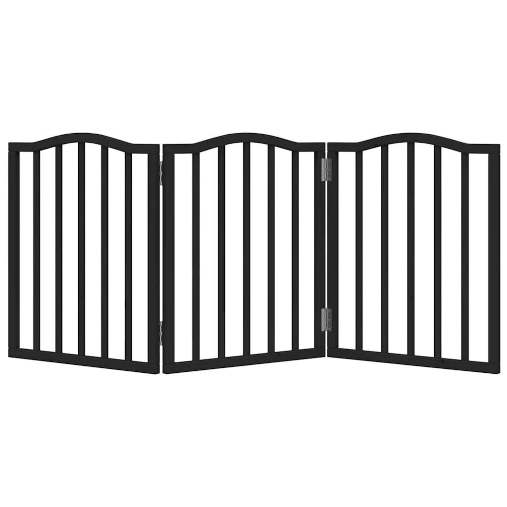 vidaXL Składana bramka dla psa, 3 panele, czarna, 150 cm