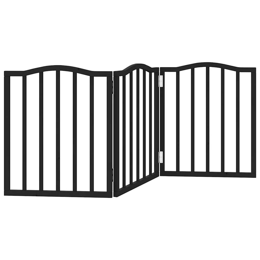 vidaXL Składana bramka dla psa, 3 panele, czarna, 150 cm