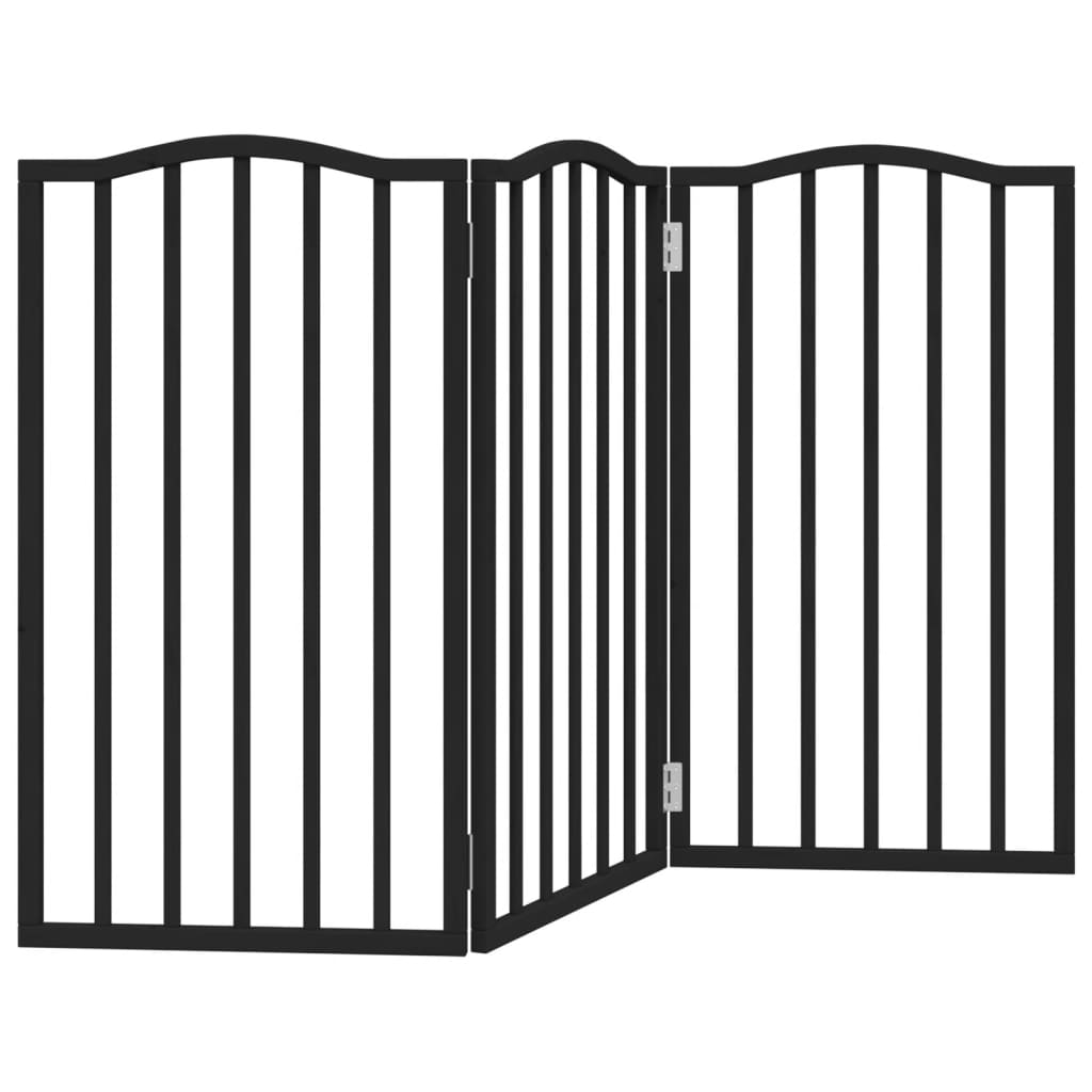 vidaXL Składana bramka dla psa, 3 panele, czarna, 150 cm