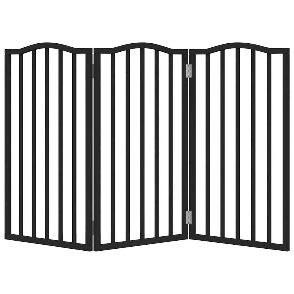 vidaXL Składana bramka dla psa, 3 panele, czarna, 150 cm