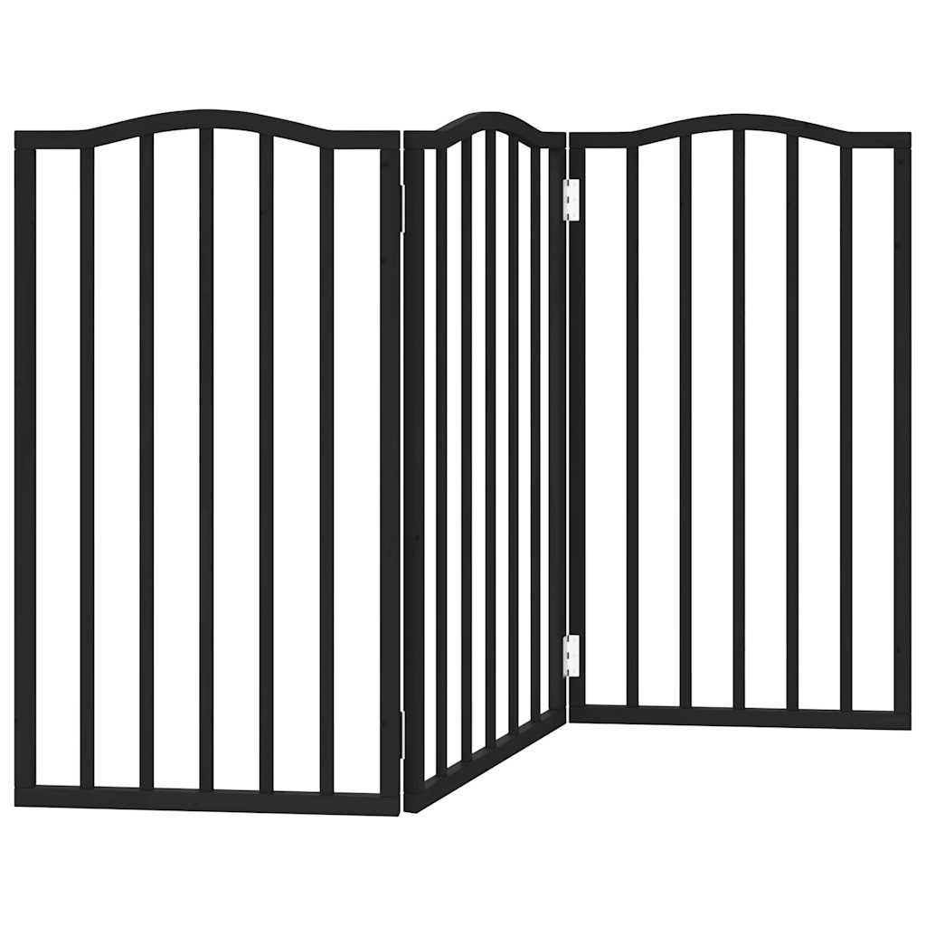 vidaXL Składana bramka dla psa, 3 panele, czarna, 150 cm