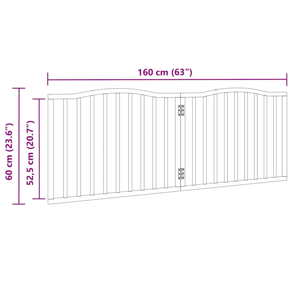 vidaXL Składana bramka dla psa, 2 panele, czarna, 160 cm
