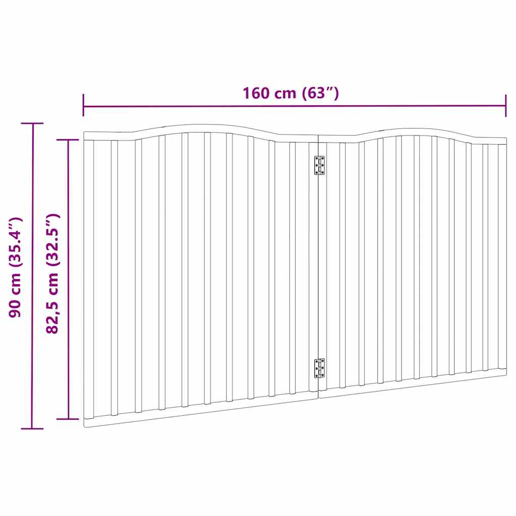 vidaXL Składana bramka dla psa, 2 panele, czarna, 160 cm