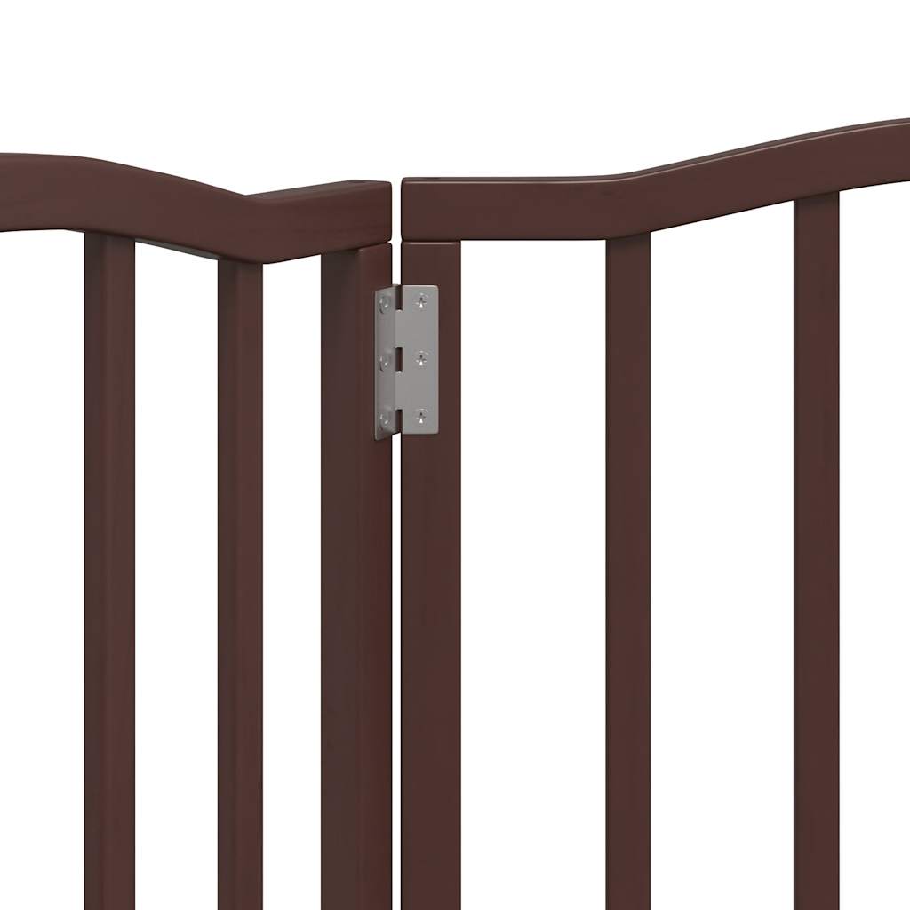vidaXL Składana bramka dla psa, 3 panele, brązowy dąb, 150 cm