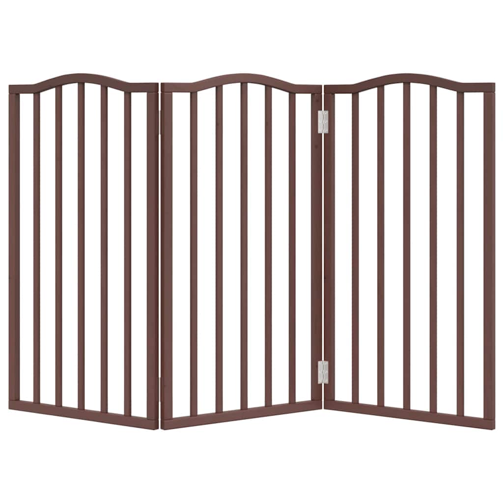 vidaXL Składana bramka dla psa, 3 panele, brązowy dąb, 150 cm