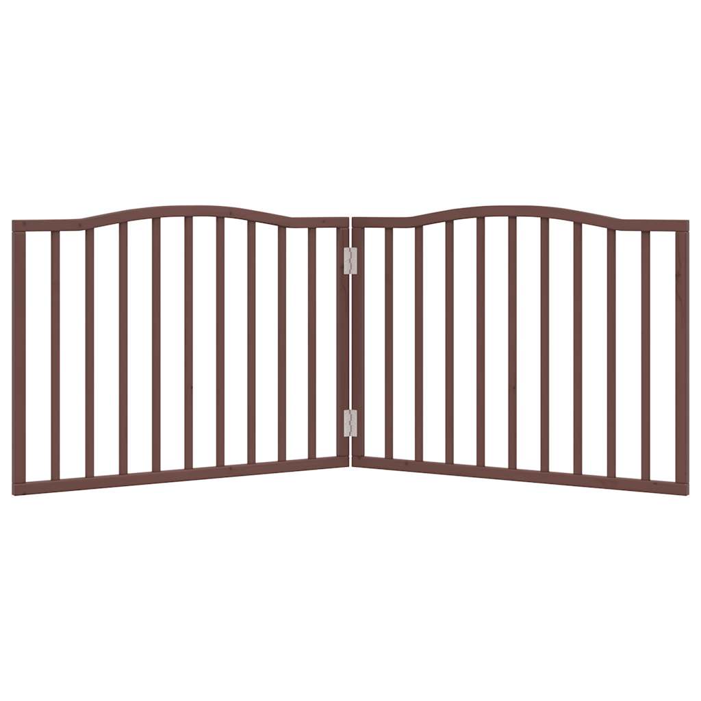 vidaXL Składana bramka dla psa, 2 panele, brązowy dąb, 160 cm, drewno
