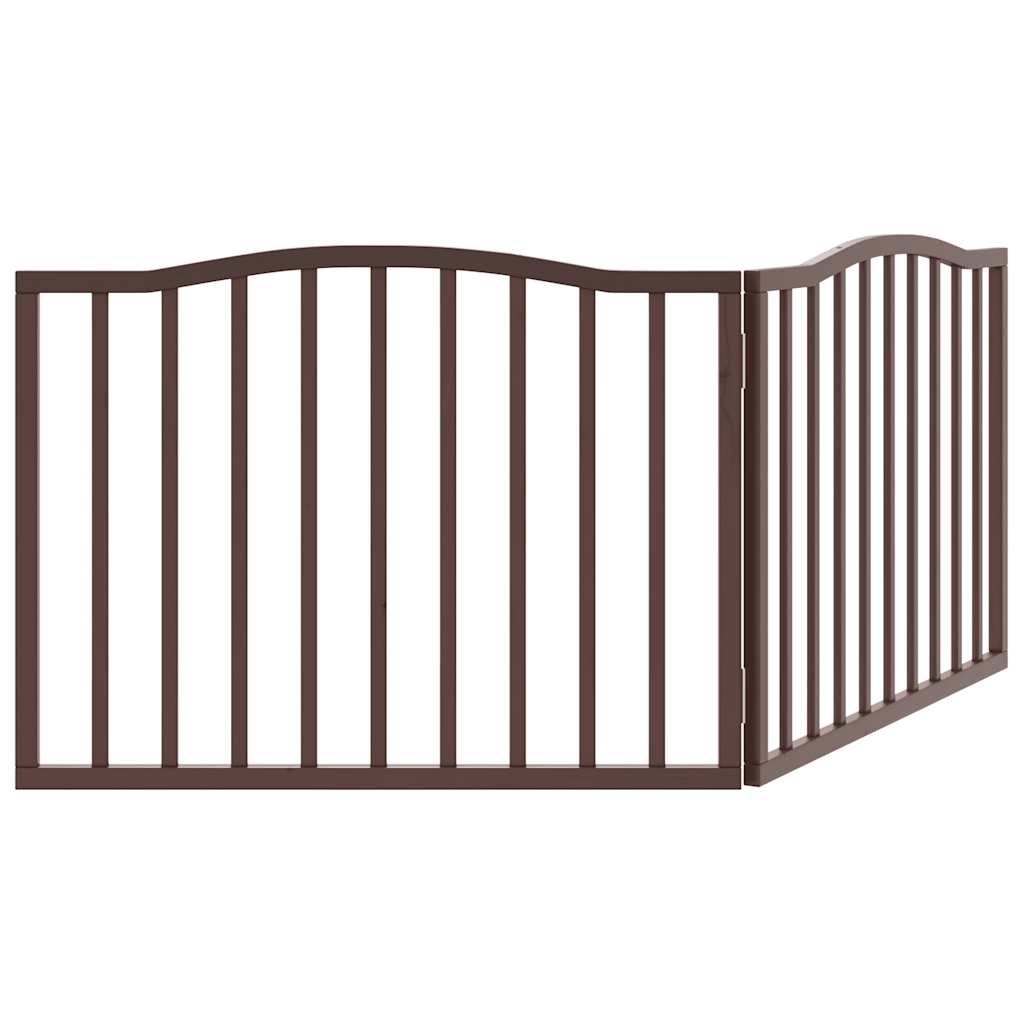 vidaXL Składana bramka dla psa, 2 panele, brązowy dąb, 160 cm, drewno