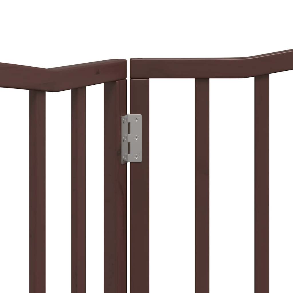 vidaXL Składana bramka dla psa, 2 panele, brązowy dąb, 160 cm, drewno