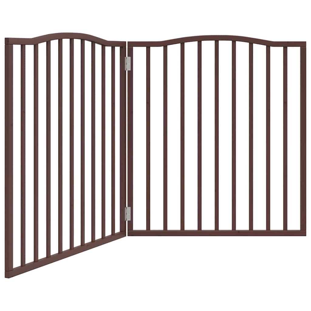 vidaXL Składana bramka dla psa, 2 panele, brązowy dąb, 160 cm, drewno