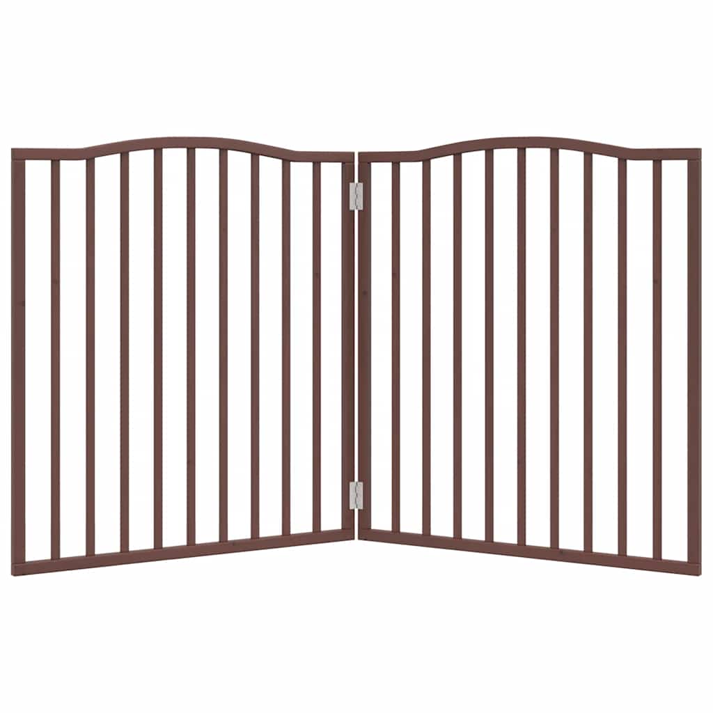 vidaXL Składana bramka dla psa, 2 panele, brązowy dąb, 160 cm, drewno