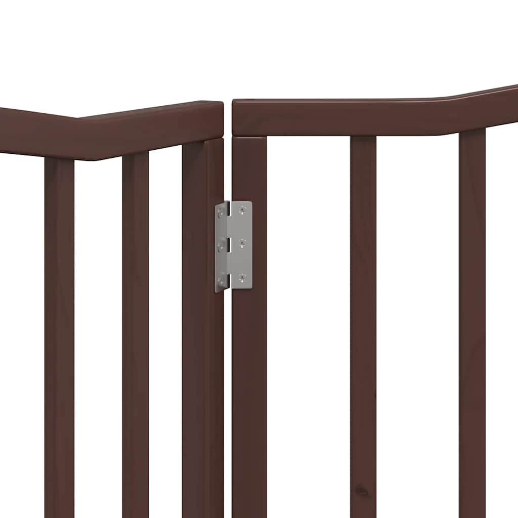 vidaXL Składana bramka dla psa, 2 panele, brązowy dąb, 160 cm, drewno