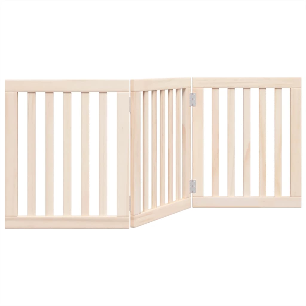 vidaXL Bramka dla psa składana 3 panele 150 cm drewno topolowe