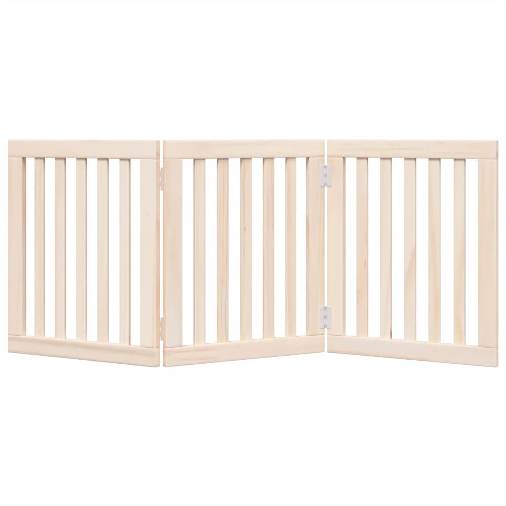 vidaXL Bramka dla psa składana 3 panele 150 cm drewno topolowe